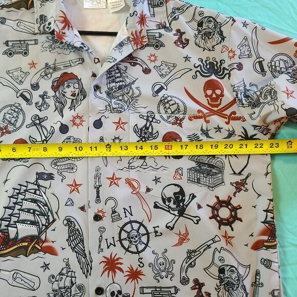 Pirate Print Men's Button Down Shirt NWOT - Picture 10 of 11